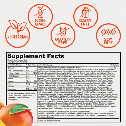 Zena Nutrition Organic Supergreens Tub-1  30 Servings