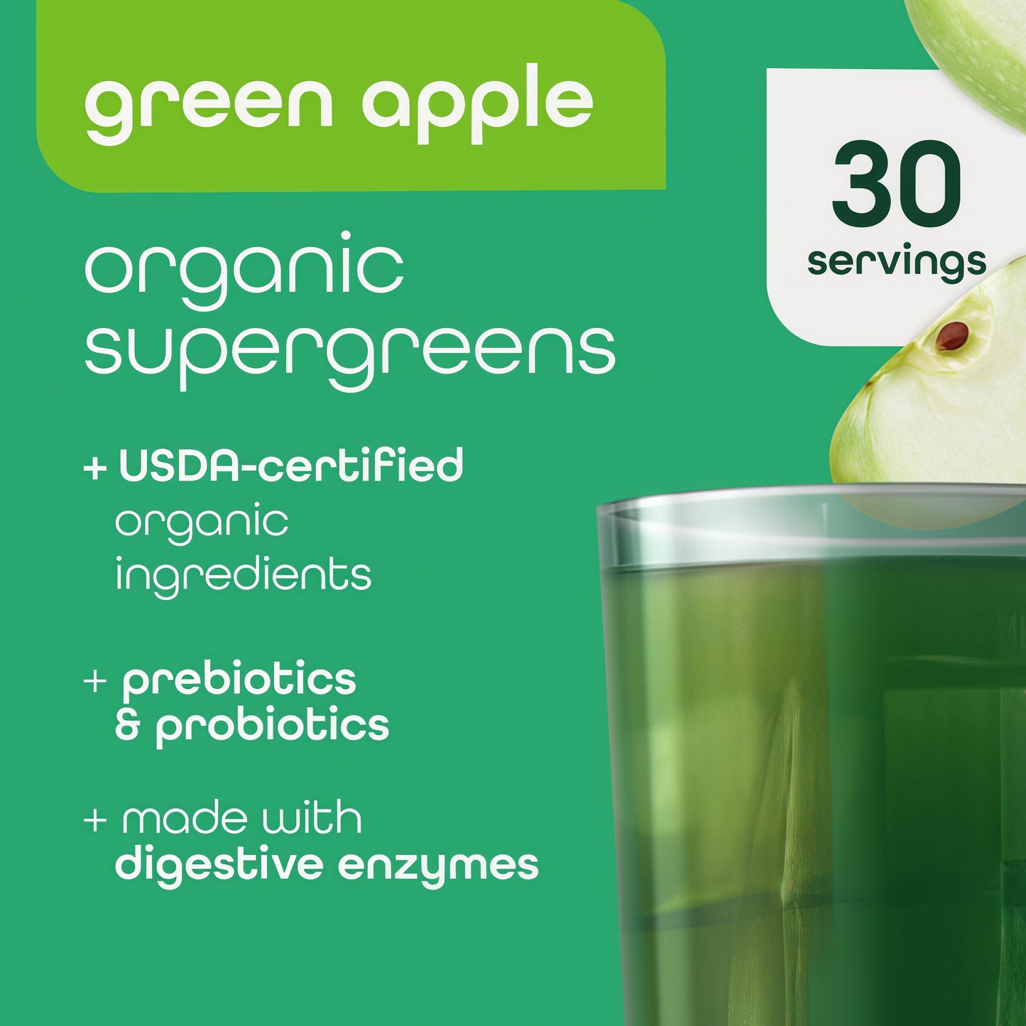 Zena Nutrition Organic Supergreens Tub-1  30 Servings