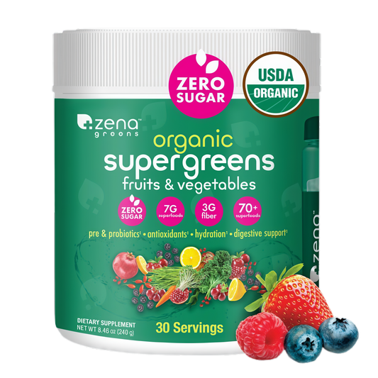 Zena Nutrition Organic Supergreens Tub-1  30 Servings